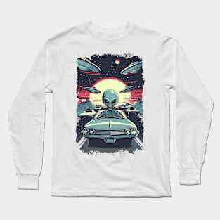 area 51, aliens, resident alien, abduction, alien invasion, ufo, sci fi, extraterrestrial, space, roswell, flying saucer, ufos Long Sleeve T-Shirt